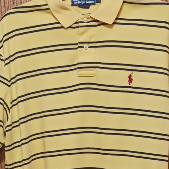Polo (Ralph Lauren)-(Yellow/Black)-(Stripe)-(Used)-(+Free Item)-(Size M)-$25.00 - Picture 2 of 4